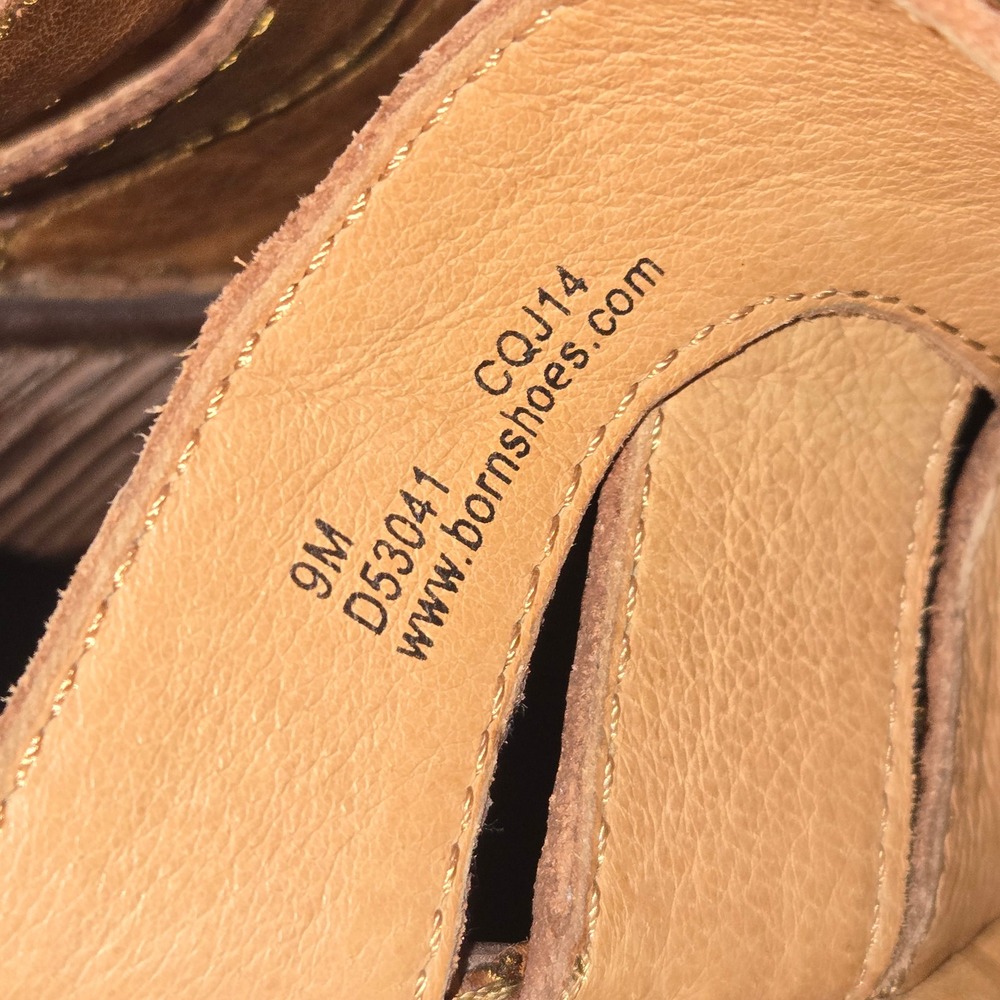 Born Pollina Woven Leather Sandal Mule Womens 9 Brown Heeled Clog D53041 - Picture 9 of 11